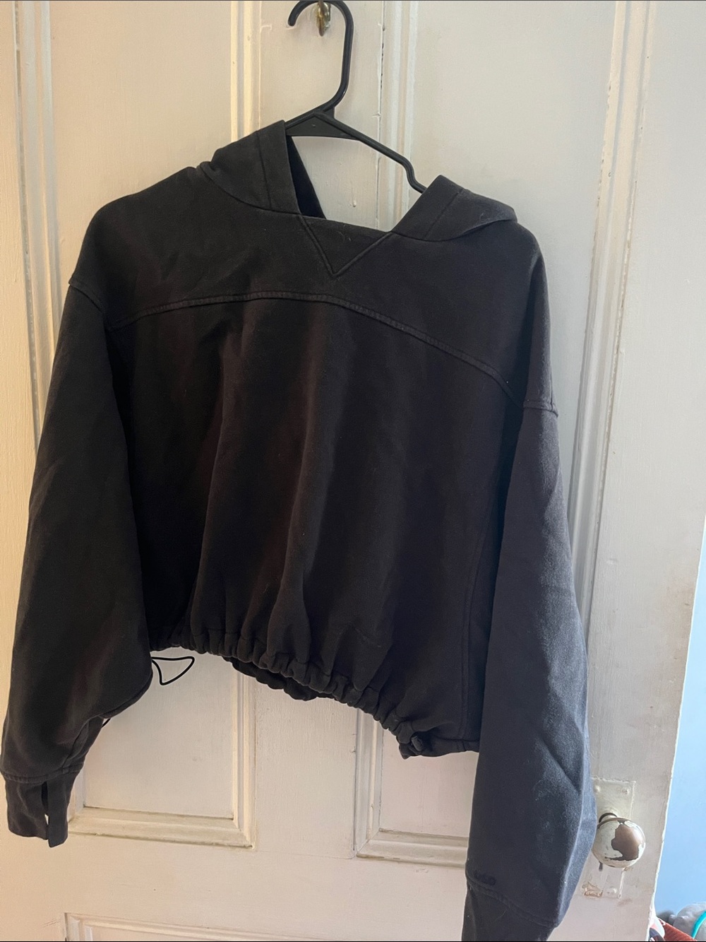 DSG Cropped Black Hooded Sweatshirt